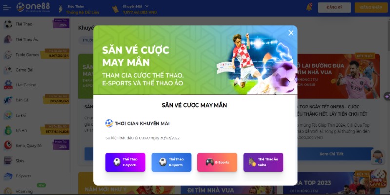 Chương trình khuyến mãi thể thao mới nhất tại nhà cái